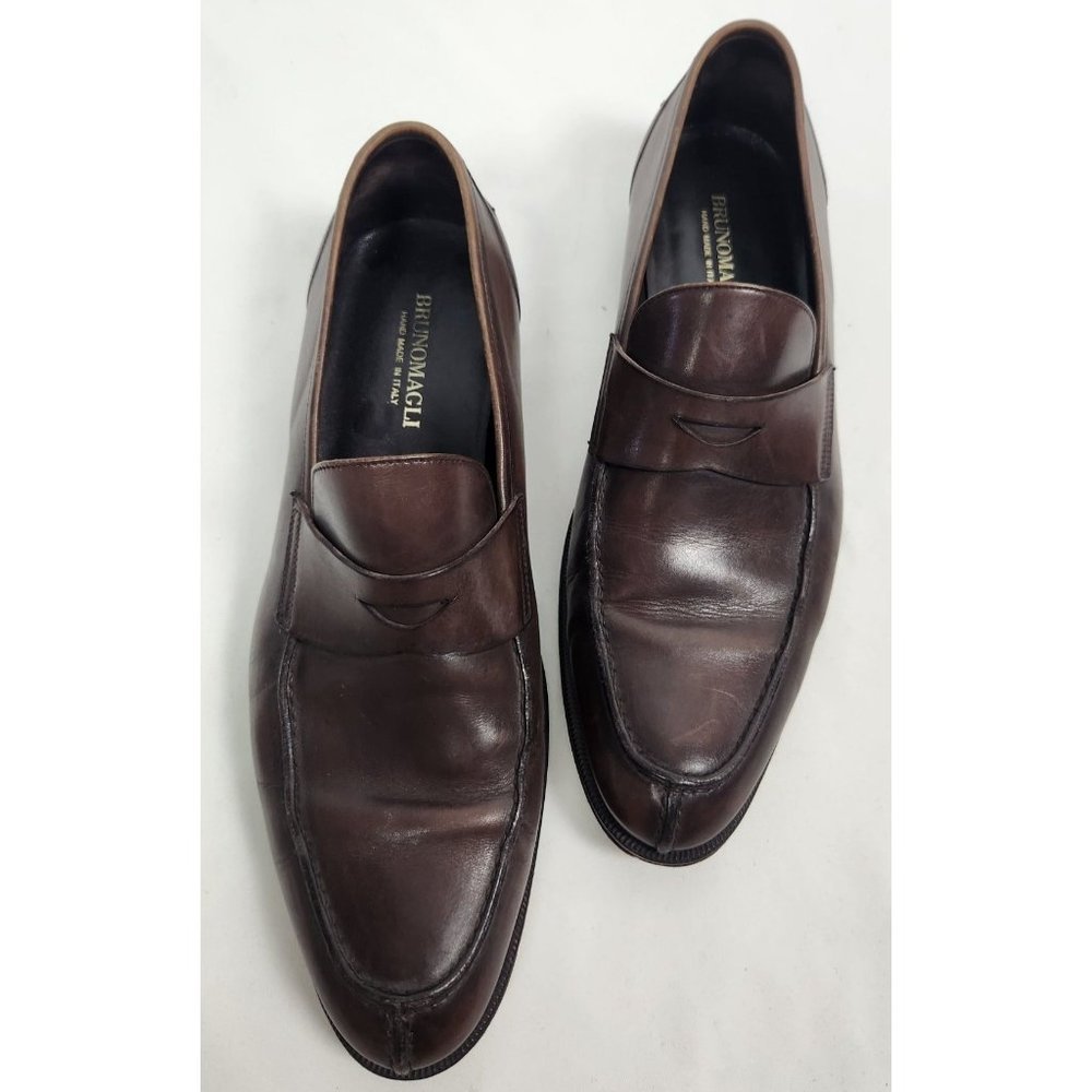 BRUNO MAGLI Men's Sz. 9.5M Rela Brown Leather Penny Loafer Dress Shoes - Picture 1 of 9